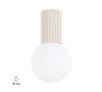 SOLLUX lighting Plafonnier - Spot de plafond en aluminium et verre - 1 flamme - Ampoule LED - Beige Halo