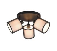 Spot plafond Trio BURTON noir 3xE14 en organza dimmable