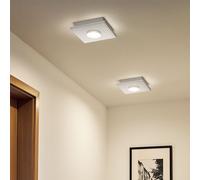 Spot Plafonnier Luminaire de Salon 3-Stufendimmer Argent Blanc Carré 2x
