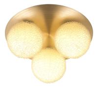 Spot plafonnier plafonnier plafonnier salon salle à manger lumière, 3 ampoules, verre blanc satiné, 3x LED 4W 400Lm blanc chaud, DxH 32x16.5cm