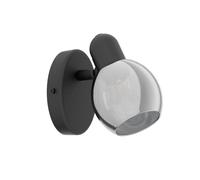 Spot POLLICA E14 1X10W en acier noir 65x0x105mm