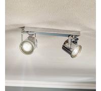 Spot pour plafond Canico, à 2 lampes, chromé Canico Euluna, dimmable, argenté, Salon / Salle à manger, Métal, Moderne, Projecteur halogène