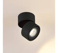 Spot pour plafond LED Arcchio Rotari, 620 lm, à 1 lampe, noir Rotari Arcchio, dimmable, noir, Salon / Salle à manger, Aluminium, Moderne, Plafonnier