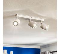 Spot pour plafond Modo en acier inoxydable, blanc, à 3 lampes Luminex, dimmable, blanc, Salon / Salle à manger, Inox, Moderne, Spot