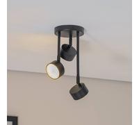 Spot pour plafond Nemo, 34 cm, à 3 lampes, noir, orientable, GX53 Nemo SIGMA, dimmable, noir, Salon / Salle à manger, Métal, Spot
