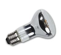 Spot réflecteur LED E27 R63, 4W, blanc chaud, 230V, 300lm, 230V, angle d'éclairage 180°, corps en verre clair, LED à filament, dimmable