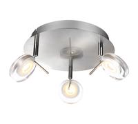 Spot rondell trois spots plafonnier orientable luminaire de salon moderne, 3x LED 5W 375Lm blanc chaud, DxH 25x16 cm