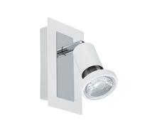 Spot SARRIA GU10 1X4,5W en acier blanc et chrome 120x60mm