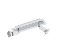 Spot SARRIA GU10 2X4,5W en acier blanc et chrome 300x70mm