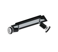 Spot SARRIA GU10 2X4,5W en acier noir et chrome 300x70mm