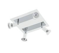 Spot SARRIA GU10 4X4,5W en acier blanc et chrome 240x0x260mm