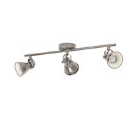Spot SERAS GU10 3X3W en acier nickel antique et crème 595x65mm
