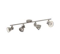Spot SERAS GU10 4X3W en acier nickel antique et crème 770x65mm
