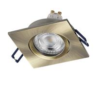 Osram Spot Set Spot LED encastrable carré flexible en laiton patiné, 4,5 W 2700 K blanc chaud, aluminium, montage par clic, lot de 3
