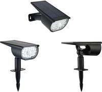 Spot Solaire à Planter GALIX G2603, 300 Lumens, Double Éclairage, Détecteur de Présence, Option Applique Murale