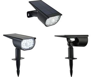 Spot Solaire à Planter GALIX G2603, 300 Lumens, Double Éclairage, Détecteur de Présence, Option Applique Murale
