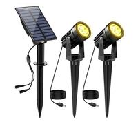 Spot Solaire Extérieur, 2 en 1 3000K Projecteur Solaire Exterieur, Etanche IP65 Lampe Solaire Exterieur Puissante, 2 Modes Lumiere