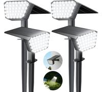 Spot Solaire Extérieur, 4 Pièces 44 LED Éclairage Extérieur Solaire avec 3 Modes d'Éclairage, Étanche IP65 Lampe Solaire Exterieur