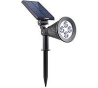 Lumisky Spot solaire SPIKY W34 - projecteur 2 en 1 à piquer ou à fixer, LED blanc dimmable H42cm
