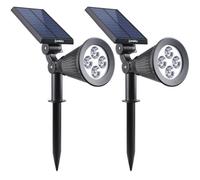 Spot solaire extérieur étanche - LUMISKY - 4 LEDs blanches - 200 Lm - Tête pivotante à 90°C