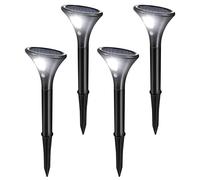 Spot Solaire Exterieur, Lot de 4 Lampe Solaire Exterieur Detecteur de Mouvement, Batterie 1500mAh, Lumière Blanche Froide 6000K, Borne Solaire Exterieur Jardin pour Cour, Extérieur, Chemin, Allée