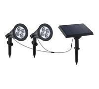 Spot solaire LED - LUMI JARDIN - Family Spiky - 3 W - Blanc froid - PVC - Noir