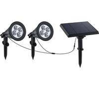 Spot Solaire LED LUMI JARDIN Family Spiky - 3 W - Blanc froid - PVC Noir