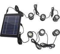 Spot solaire pour étang 6 en 1 LED Lumière solaire sous-marine IP68 Résistant à l'eau Spot de paysage sous-marin pour aquarium de poissons Jardin Blanc chaud