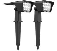 Spot Solaire Projecteur 2 en 1 LUMISKY CURTIS, H31.5 cm, LED Blanc, Lot de 2, Dimmable
