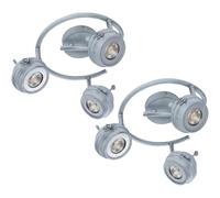 Spot Spotrondell plafonnier plafonnier lampe de salon cuisine, 3 spots mobiles, métal gris antique, 3x GU10 LED 5 watts 340 lumens blanc chaud, DxH 34x16 cm