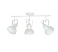 Spot sur rails à 3 lumières en métal au design rétro blanc L:56cm réglable 3xE14 idéal pour le salon et le couloir