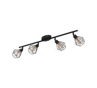 Spot ZAPATA 1 G9 4X3W en acier noir 635x65mm