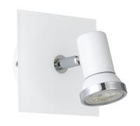Spot ZAPATA IP44 GU10 1X3W en acier et verre blanc et chrome 120x120mm