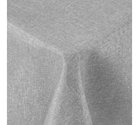Spotjoy Nappe à paillettes - Aspect lin - Lavable - 80 x 80 cm - Effet lotus - Imperméable - Anti-taches - Gris