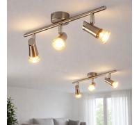 Spotleuchte Spotleiste Plafonnier LED 3 Flammes Spot Orientable Chrom 2x