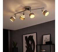 Plafonnier Rampe de spots à intensité variable Lampe de salon Spots mobiles Spot à 4 flammes, acier chromé gris, 4x 4W 470Lm blanc chaud, LxlxH 85x20,2x9 cm