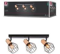 Paulmann plafonnier Lanka 66768 3x20 W E14 230V gradable Noir/bois