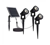 Spots à piquer LED Solaires Noirs 1,2W IP65 (Lot de 3) - Blanc Chaud 2300K - 3500K