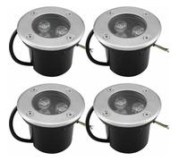 Spots encastrables extérieurs - OKZ - Lot de 4 - Inox - IP67 - LED économe