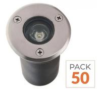 Spots extérieurs encastrables LED, IP65, 220V, pour sol, 3W, angle de diffusion 45° - Pack de 50 - Blanc neutre, 4000K - 5500K