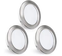 Spots LED encastrables 230V, 4W, 2700K, pour plafond, diamètre 55-60mm, lot de 3, finition nickel