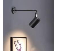 Spots Muraux Intérieurs Réglables Vintage - Applique Rétro À Bras Long Pour Intérieur Industriel, Spot Mural Télescopique Réglable, Avec Bras Évolutif, Pour Lecture Chambre À Coucher Escaliers(Black W
