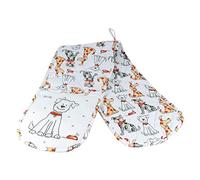 SPOTTED DOG GIFT COMPANY Gant de Four Double au Mignon Chien Imprimé, Résistant à la Chaleur Manique Cuisine avec Boucle Suspendue, 100% Coton, Cadeaux pour Les Amoureux des Chiens 18x87cm