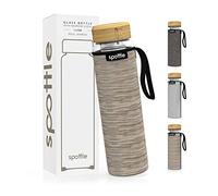spottle Bouteille à Thé avec Infuseur Acier Inoxydable, Double Paroi Borosilicate, Infusion à Froid, Housse Néoprène, gourde verre 1L portable