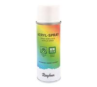 Rayher Hobby 34145102 Spray Acrylique, Vernis Acrylique, Semi-Brillant, Vernis Aérosol pour Intérieur et Extérieur, Haute Couvrance, Peinture Aérosol écologique, Bidon, Blanc, 200 ml (Lot de 1)