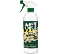 Spray barrière anti-insectes BARRIERE A INSECTES PAE 750 mL anti-fourmis Bouteille blanche avec étiquette verte et pulvérisateur vert
