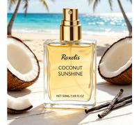 Spray de parfum 50ml Vanille Noix de Coco d'été, dégage un arôme de noix de coco sucré durable, crée une atmosphère élégante, convient comme cadeau pour la Fête des Mères, la Saint-Valentin, Noël. ABS