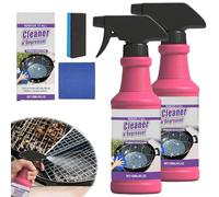 Spray dégraissant à action rapide for barbecue, nettoyant for barbecue extérieur, nettoyant tout usage for aliments brûlés, graisse, résidus de fumée et taches tenaces(2 pcs)