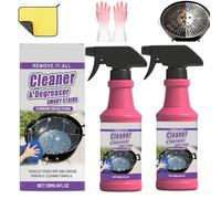 Spray dégraissant puissant et à action rapide pour barbecue, 120 ml / 4 fl. oz - Nettoyant pour barbecues et fumoirs d'extérieur, élimine les résidus brûlés et la graisse (2PCS)