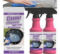 Spray Dégrasseur Pour Gril,Nettoyant Barbecue Fast-Acting Heavy-Duty pour Grilles de Cuisson,Élimine les Graisses Incrustées et Résidus Alimentaires Brûlés Pour Four,Poêle,Plancha (2pcs, Lot de 2)